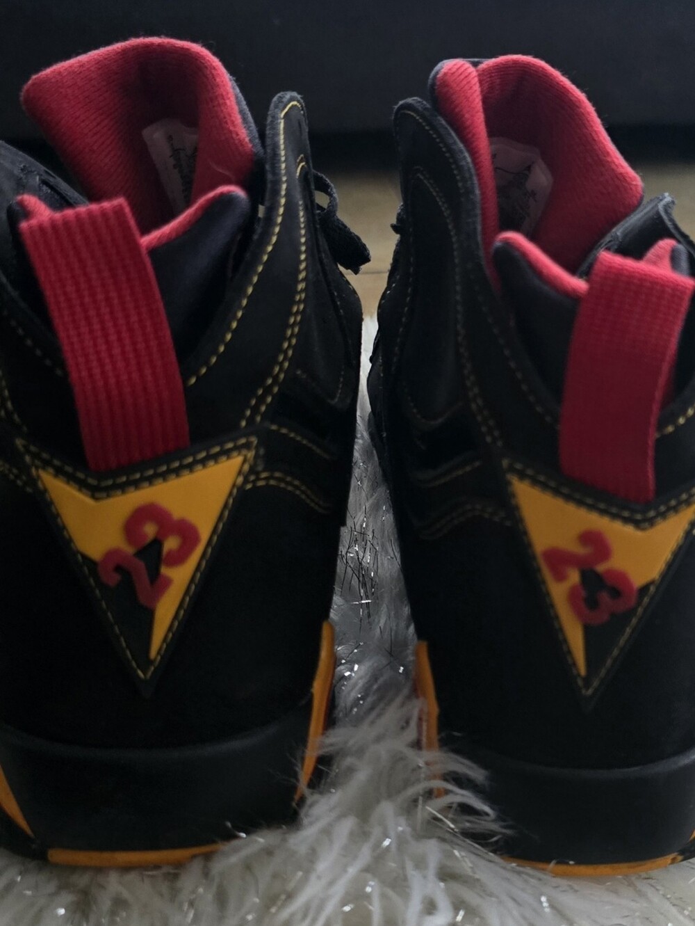 Jordan Black, Red & Gold High-Top Sneakers - Picture 4 of 6